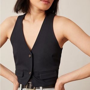 Maeve Ponte Knit Cropped Vest
